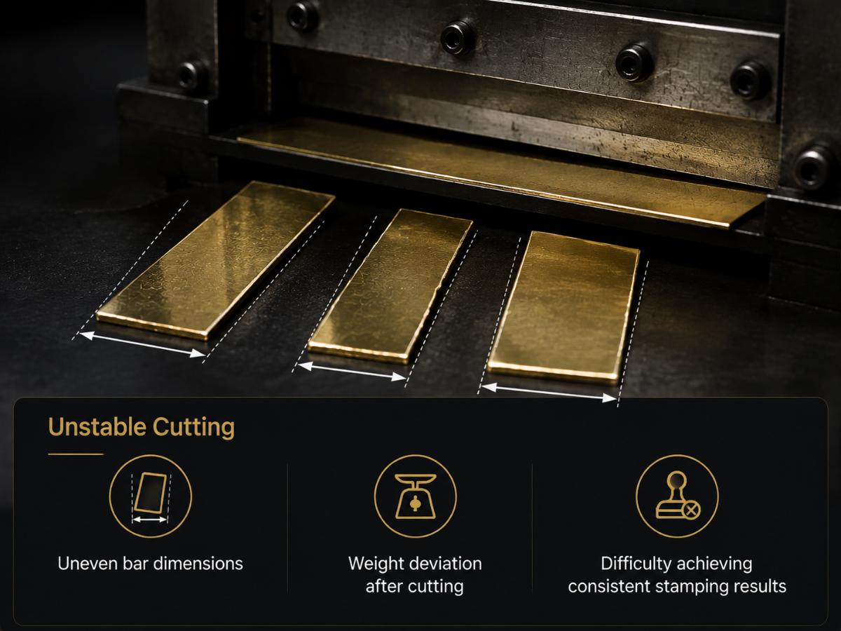 Unstable cutting for gold bar making